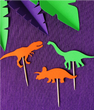 Топперы для капкейков "Силуэты динозавров" 10 шт (032239)