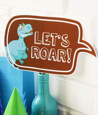 Табличка для фотосесії для свята у стилі динозаври LET'S ROAR! (03232) 03232 фото