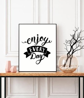 Постер для украшения дома или офиса "Enjoy every day" (2 размера) 50-24 фото