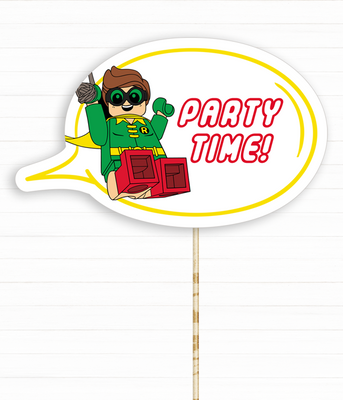 Табличка для фотосесії у стилі Лего Бетмен "Party Time!" (L904) L904 фото