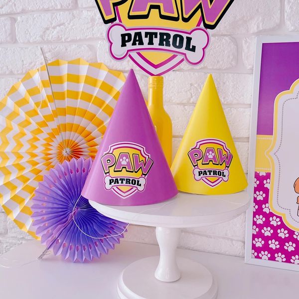 Колпачки для свята PAW PATROL для дівчаток (6 шт.) 03562 фото