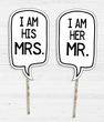 Таблички для фотосессии "I am her Mr." и "I am his Mrs."