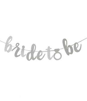 Гирлянда для девичника "Bride to be" серебристая c глиттером (DV71408) DV71408 фото
