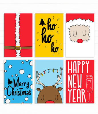 Набор детских новогодних мини-открыток 6 шт (03378) 03378 фото