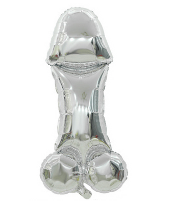 Воздушный шар пенис серебряный 103x60 см (B075021) B075021 фото