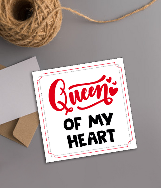 Открытка на День Влюблённых "Queen of my heart" 14х14 см (VD-29) VD-29 фото