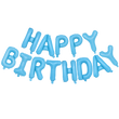 Фольгированные воздушные шары-надпись Happy Birthday голубые буквы 40 см (B362023)