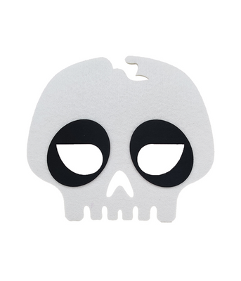 Детская маска фетровая на Хэллоуин "Череп" черно-белая (02418) 02413 фото