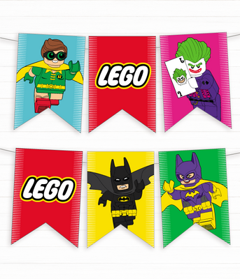 Гірлянда з прапорців "Лего Бетмен" 12 прапорців (L907) L907 фото