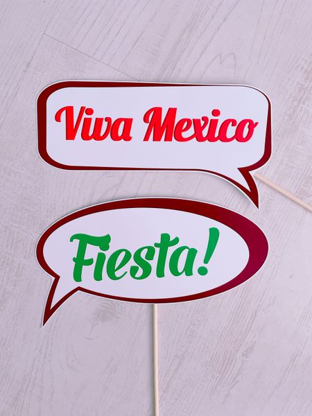 Таблички для фотосессии на мексиканской вечеринке 2 шт (02682) 02682 фото