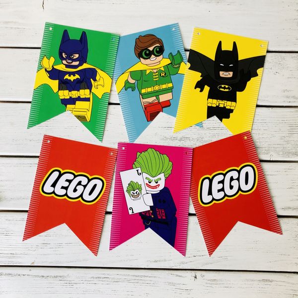 Гирлянда из флажков "Лего Бэтмен" 12 флажков (L907) L907 фото