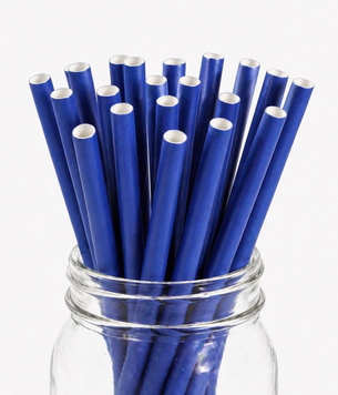Паперові трубочки "Solid blue" (10 шт.) straws-97 фото