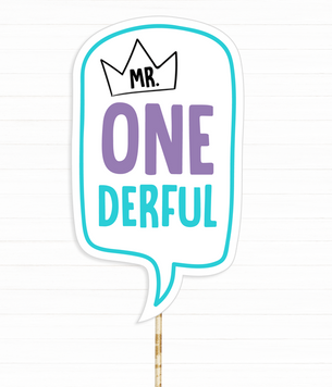 Табличка для фотосессии на 1 год мальчику "MR. ONE DERFUL" (01674) 01674 фото