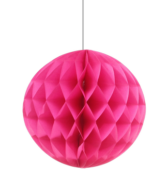 Бумажний шар з сотами для прикраси свята Hot Pink (20 см.) 04508 фото