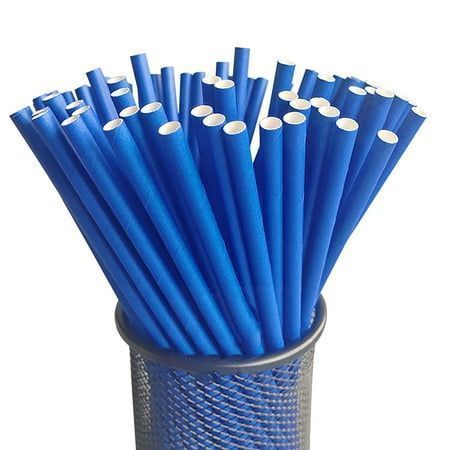Паперові трубочки "Solid blue" (10 шт.) straws-97 фото