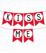 Бумажная гирлянда из флажков "Kiss me" (01206)