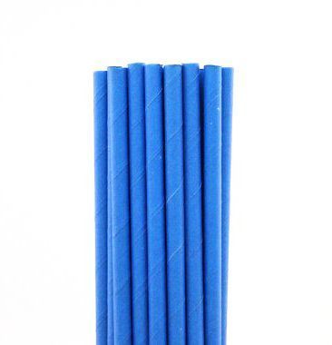 Паперові трубочки однотонні сині (10 шт) straws-98 фото