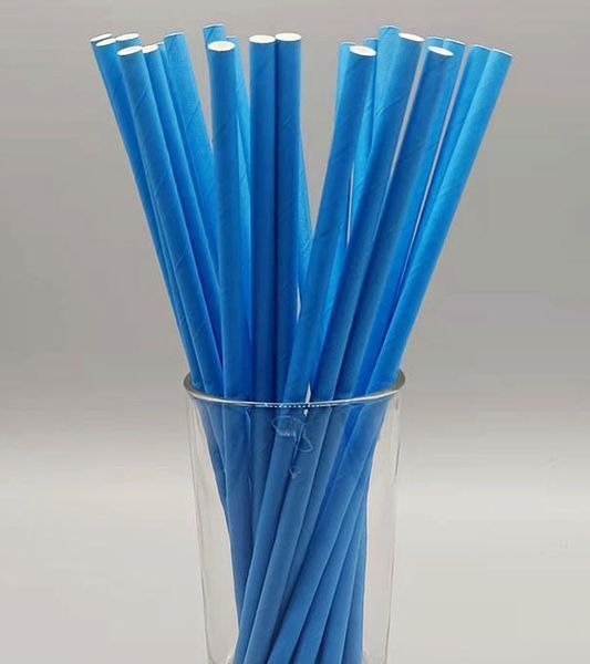 Паперові трубочки однотонні сині (10 шт) straws-98 фото
