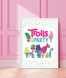 Декор-постер для праздника в стиле Тролли "Trolls Party" 2 размера (025110)