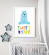 Постер для детской комнаты "Sweet dreams" 2 размера (01779)