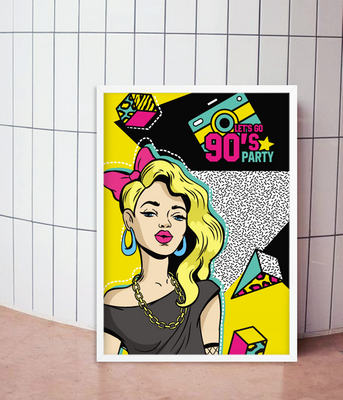 Декор-постер для вечеринки в стиле 90-х 2 размера (04200) 04200 фото