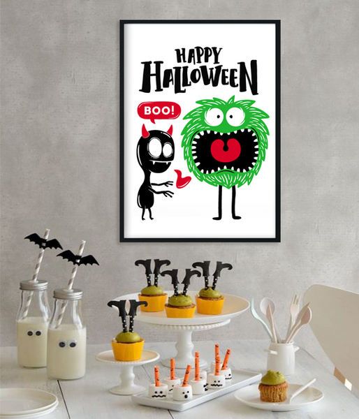 Детский постер на Хэллоуин "Happy Halloween" 2 размера (03591) 03591 фото