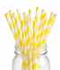 Бумажные трубочки "Yellow white stripes" (10 шт.) straws-26 фото 1