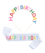 Набір для дня народження - обруч і стрічка через плече "Happy Birthday" (50-211)