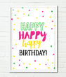 Постер на день рождения "Happy Birthday" 2 размера без рамки (02107) 02107 (A3) фото