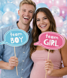 Фотобутафорія-таблички для ґендер паті "Team Boy" та "Team Girl" 2 шт (04918) 04918 фото