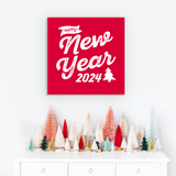 Новогодняя табличка для украшения интерьера дома в скандинавском стиле "Happy New Year 2024" (04176) 04176 фото