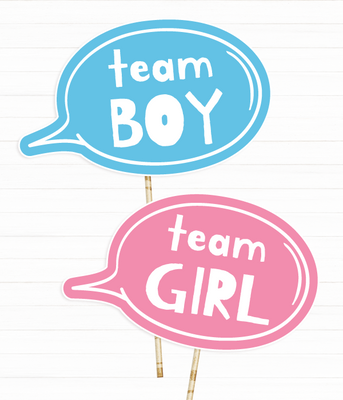 Фотобутафория-таблички для гендер пати "Team Boy" и "Team Girl" 2 шт (04918) 04918 фото