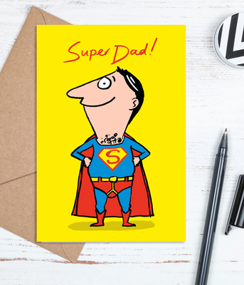 Поздравительна листівка для тата "Super Dad" 02198 фото