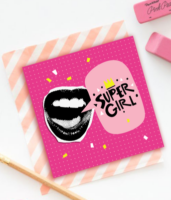 Сучасна листівка для дівчини чи подруги "Super Girl" (В30026) В30026 фото