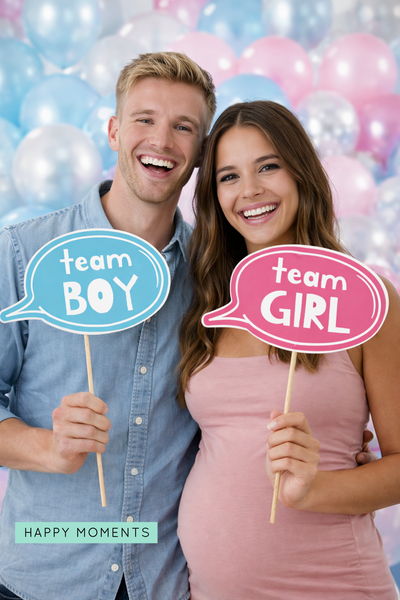Фотобутафорія-таблички для ґендер паті "Team Boy" та "Team Girl" 2 шт (04918) 04918 фото