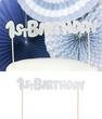 Топпер для торта "1st Birthday" срібний (S122)