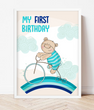 Постер для первого дня рождения мальчика "My first birthday" 2 размера (06173)