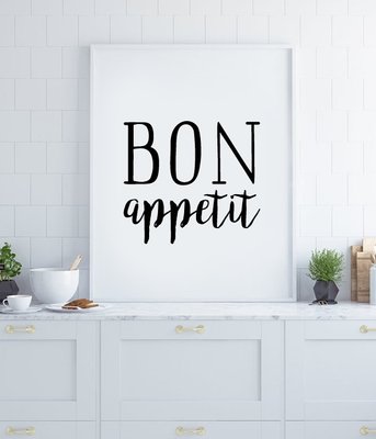 Постер для прикраси кухні "BON appetit" 2 розміри (50-22) 50-22 фото