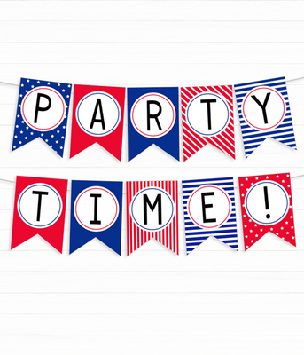 Паперова гірлянда "PARTY TIME!" 10 прапорців (023982) 023982 фото