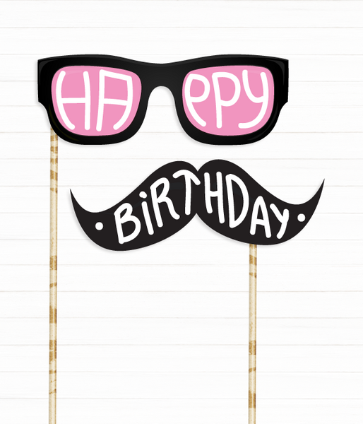 Аксесуари для фотосесії окуляри та вуса "Happy birthday" (0584) 0584 фото