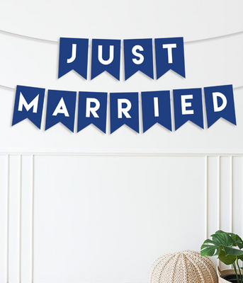 Бумажная гирлянда на свадьбу "Just married" 03128 фото