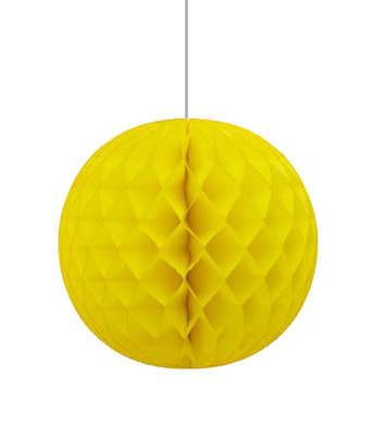 Бумажний шар з сотами для прикраси свята Yellow (20 см.) 04505 фото