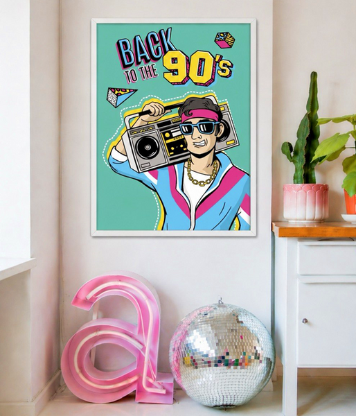 Декор-постер для вечірки в стилі 90-х "Back to the 90's" 2 розміри (04204) 04204 фото