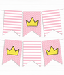 Бумажная гирлянда для праздника принцессы "Princess crowns" 8 флажков (03196)