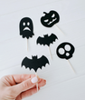 Топперы для сладостей на Хэллоуин "Halloween party" 5 шт (02599)
