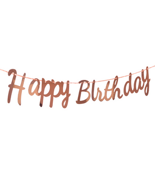 Гірлянда з написом "Happy Birthday" рожеве золото (02183) 02183 фото