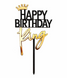 Топпер для торта "Вirthday King" черно-золотой T-117 фото 1