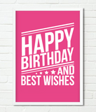 Постер "Happy Birthday and best wishes" 02344 фото