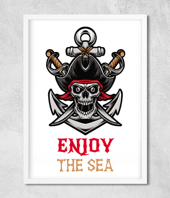 Постер для піратської вечірки "Enjoy the sea" 2 розміри (02377) 02377 фото