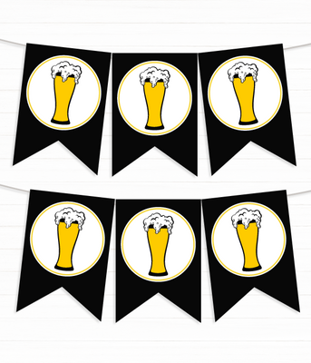 Паперова гірлянда для прикраси пивної вечірки "Beer" 8 прапорців (05001) 05001 фото